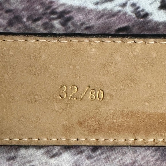 SWANK Black Leather Gold Buckle Full Grain Cowhide Lined Fashion Belt 32/80 - Picture 6 of 15